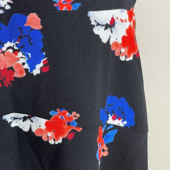 Vince Camuto Womens FLORAL Fit Flare Dress Size 10 Multicolor Short Sleeve Knit - Picture 13 of 13